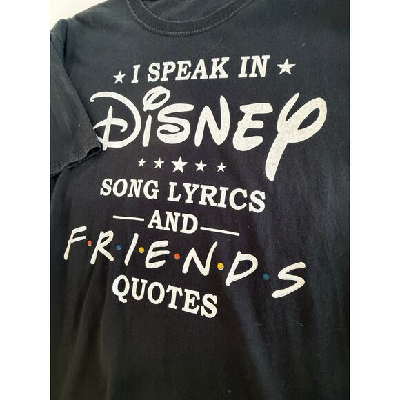 I speak in Disney Song Lyrics and FRIENDS quotes t-shirt black Small - Picture 2 of 5